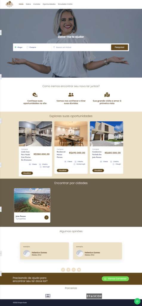 Site case de uma corretora de imóveis