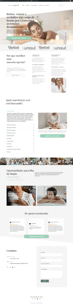 Site case de uma massoterapeuta massagista