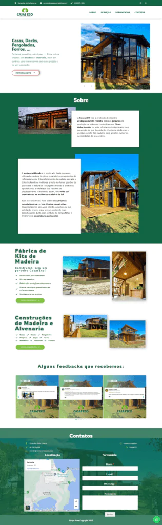 Site case de uma madereira e construtora