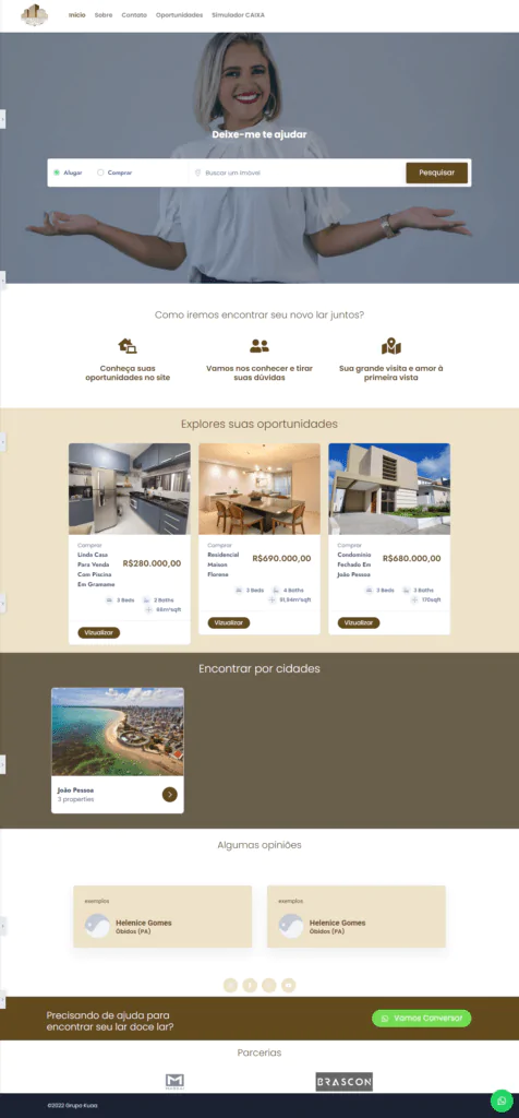 Site case de uma corretora de imóveis